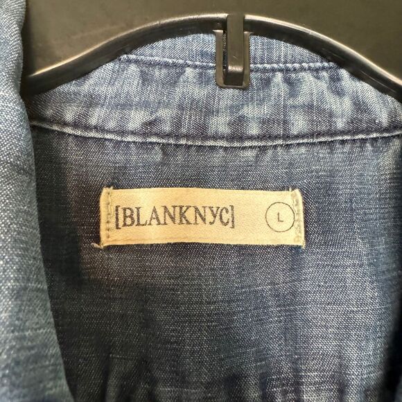 Blank NYC Blue Button Down Shirt - Picture 9 of 10